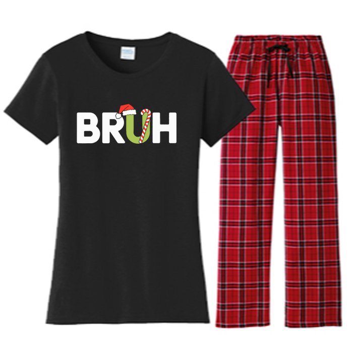 Bruh Christmas Teens Funny Christmas Women's Flannel Pajama Set