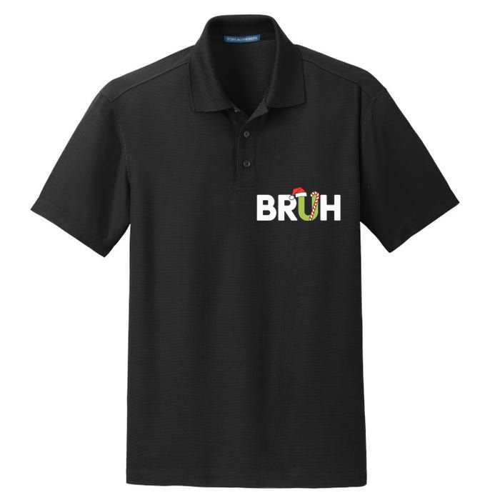 Bruh Christmas Teens Funny Christmas Dry Zone Grid Polo