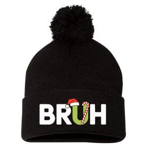 Bruh Christmas Teens Funny Christmas Pom Pom 12in Knit Beanie