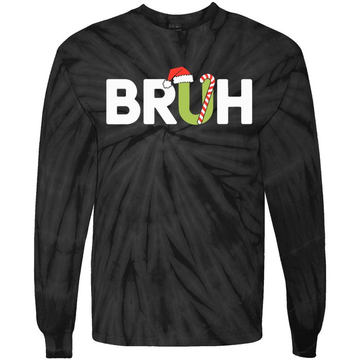 Bruh Christmas Teens Funny Christmas Tie-Dye Long Sleeve Shirt