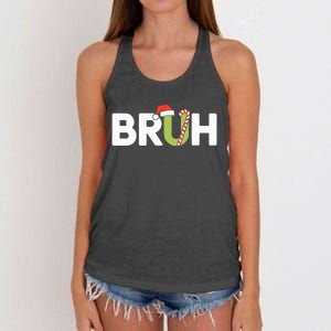 Bruh Christmas Teens Funny Christmas Women's Knotted Racerback Tank