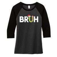 Bruh Christmas Teens Funny Christmas Women's Tri-Blend 3/4-Sleeve Raglan Shirt