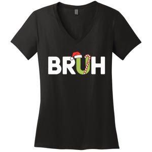 Bruh Christmas Teens Funny Christmas Women's V-Neck T-Shirt