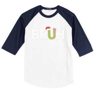 Bruh Christmas Teens Funny Christmas Baseball Sleeve Shirt