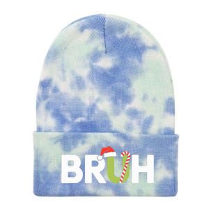 Bruh Christmas Teens Funny Christmas Tie Dye 12in Knit Beanie