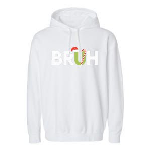 Bruh Christmas Teens Funny Christmas Garment-Dyed Fleece Hoodie