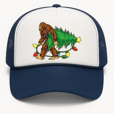 Bigfoot Christmas Tree Lights Xmas Sasquatch Lovers Trucker Hat