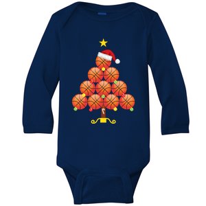 Basketball Christmas Tree Matching Family Group Holiday Gift Baby Long Sleeve Bodysuit