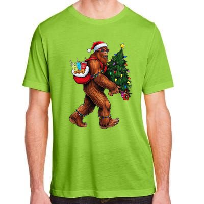 Bigfoot Christmas Tree Lights Xmas Sasquatch Lover Adult ChromaSoft Performance T-Shirt