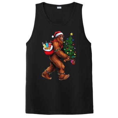 Bigfoot Christmas Tree Lights Xmas Sasquatch Lover PosiCharge Competitor Tank