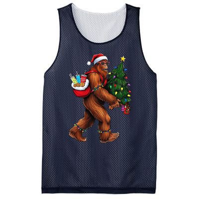 Bigfoot Christmas Tree Lights Xmas Sasquatch Lover Mesh Reversible Basketball Jersey Tank