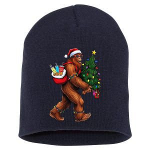 Bigfoot Christmas Tree Lights Xmas Sasquatch Lover Short Acrylic Beanie