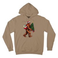 Bigfoot Christmas Tree Lights Xmas Sasquatch Lover Hoodie