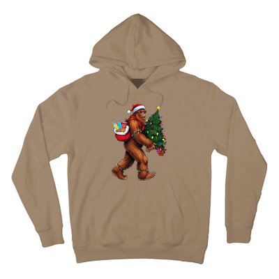 Bigfoot Christmas Tree Lights Xmas Sasquatch Lover Hoodie