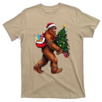 Bigfoot Christmas Tree Lights Xmas Sasquatch Lover T-Shirt