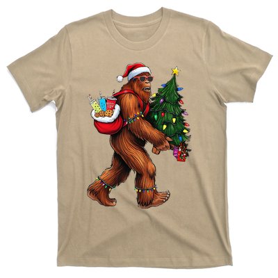 Bigfoot Christmas Tree Lights Xmas Sasquatch Lover T-Shirt