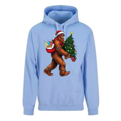 Bigfoot Christmas Tree Lights Xmas Sasquatch Lover Unisex Surf Hoodie