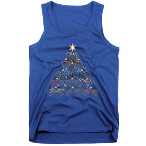 Bicycle Christmas Tree Funny Biker Bicyclist Xmas For Family Funny Gift Tank Top