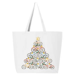 Bicycle Christmas Tree Funny Biker Bicyclist Xmas For Family Funny Gift 25L Jumbo Tote