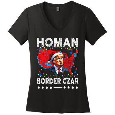Border Czar Tom Homan Trump President Elect Maga Support Women's V-Neck T-Shirt
