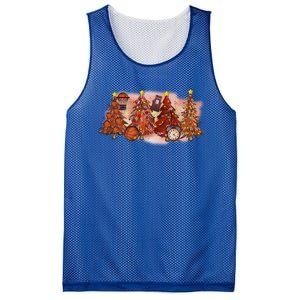 Basketball Christmas Trees Graphic Funny Basketball Player Meaningful Gift Mesh Reversible Basketball Jersey Tank