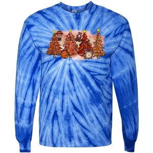 Basketball Christmas Trees Graphic Funny Basketball Player Meaningful Gift Tie-Dye Long Sleeve Shirt