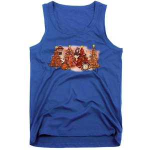 Basketball Christmas Trees Graphic Funny Basketball Player Meaningful Gift Tank Top