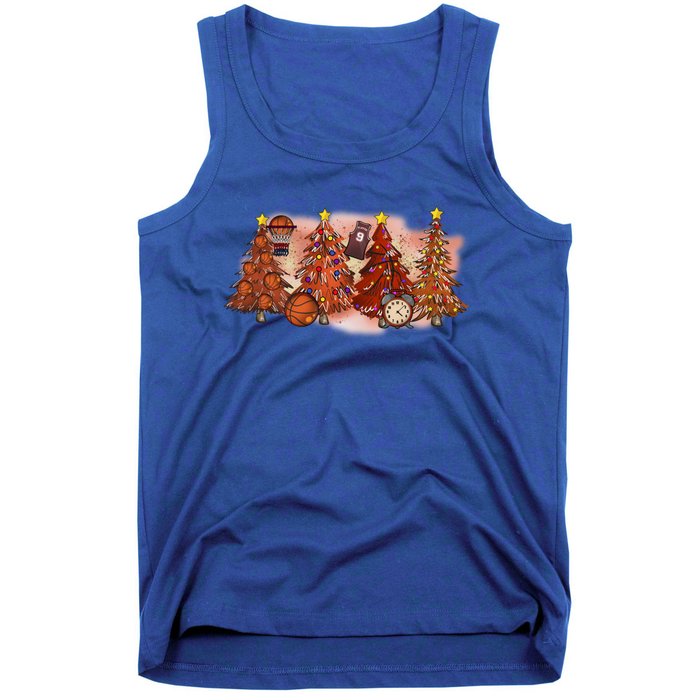 Basketball Christmas Trees Graphic Funny Basketball Player Meaningful Gift Tank Top