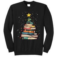 Book Christmas Tree Book Lover Teacher Librarian Sweatshirt