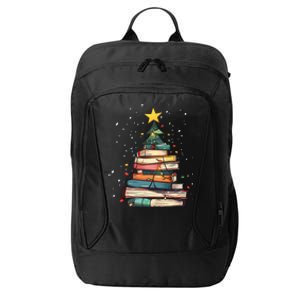 Book Christmas Tree Book Lover Teacher Librarian City Backpack