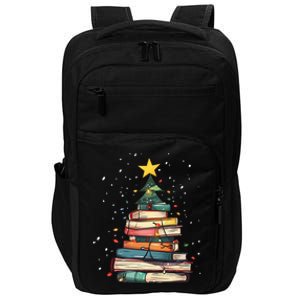 Book Christmas Tree Book Lover Teacher Librarian Impact Tech Backpack