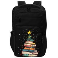 Book Christmas Tree Book Lover Teacher Librarian Impact Tech Backpack