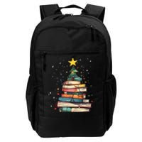 Book Christmas Tree Book Lover Teacher Librarian Daily Commute Backpack