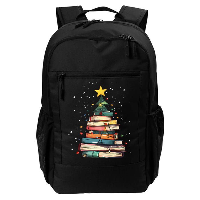 Book Christmas Tree Book Lover Teacher Librarian Daily Commute Backpack