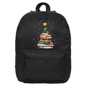 Book Christmas Tree Book Lover Teacher Librarian 16 in Basic Backpack