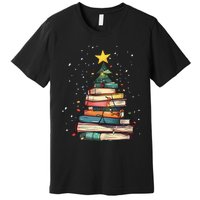 Book Christmas Tree Book Lover Teacher Librarian Premium T-Shirt