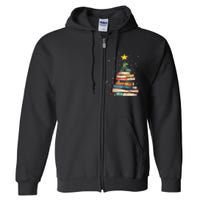 Book Christmas Tree Book Lover Teacher Librarian Full Zip Hoodie