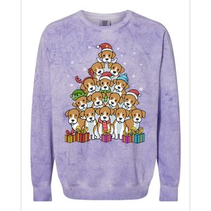 Beagle Christmas Tree Cool Gift Colorblast Crewneck Sweatshirt