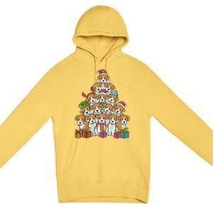 Beagle Christmas Tree Cool Gift Premium Pullover Hoodie