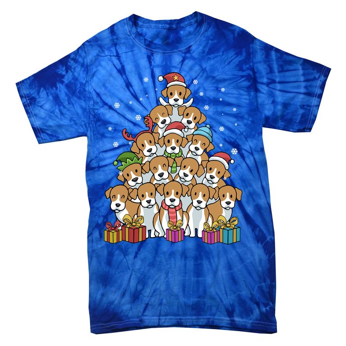 Beagle Christmas Tree Cool Gift Tie-Dye T-Shirt