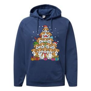 Beagle Christmas Tree Cool Gift Performance Fleece Hoodie