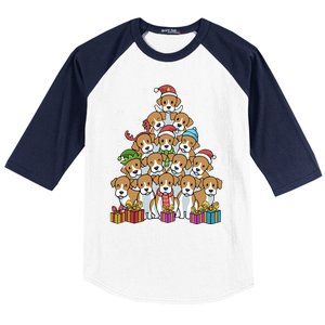 Beagle Christmas Tree Cool Gift Baseball Sleeve Shirt