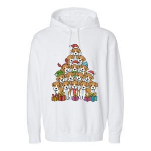 Beagle Christmas Tree Cool Gift Garment-Dyed Fleece Hoodie