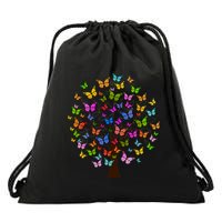 Butterfly Colorful Tree Drawstring Bag