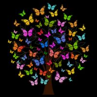 Butterfly Colorful Tree Drawstring Bag