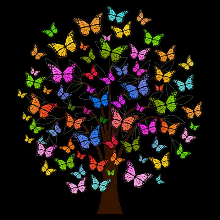 Butterfly Colorful Tree Drawstring Bag