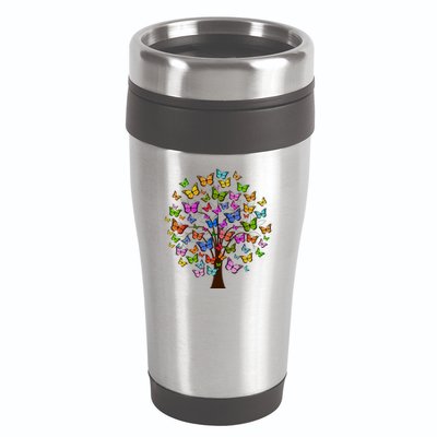 Butterfly Colorful Tree 16oz Travel Tumbler