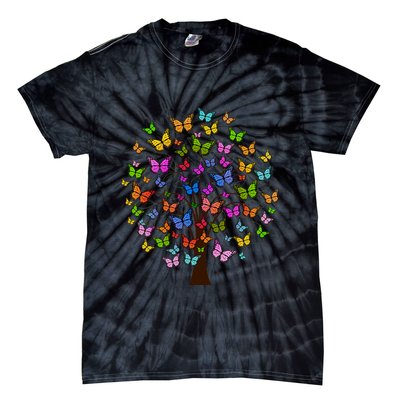 Butterfly Colorful Tree Tie-Dye T-Shirt