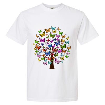 Butterfly Colorful Tree Garment-Dyed Heavyweight T-Shirt