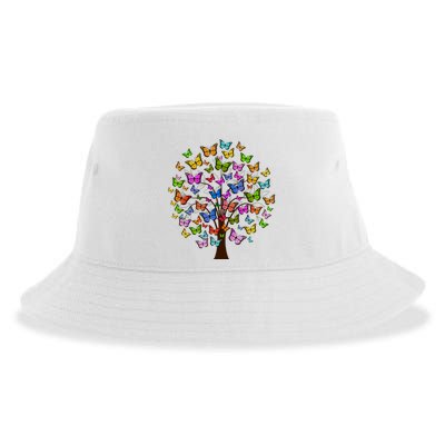 Butterfly Colorful Tree Sustainable Bucket Hat